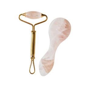 Rosenquarz Gesichts Roller